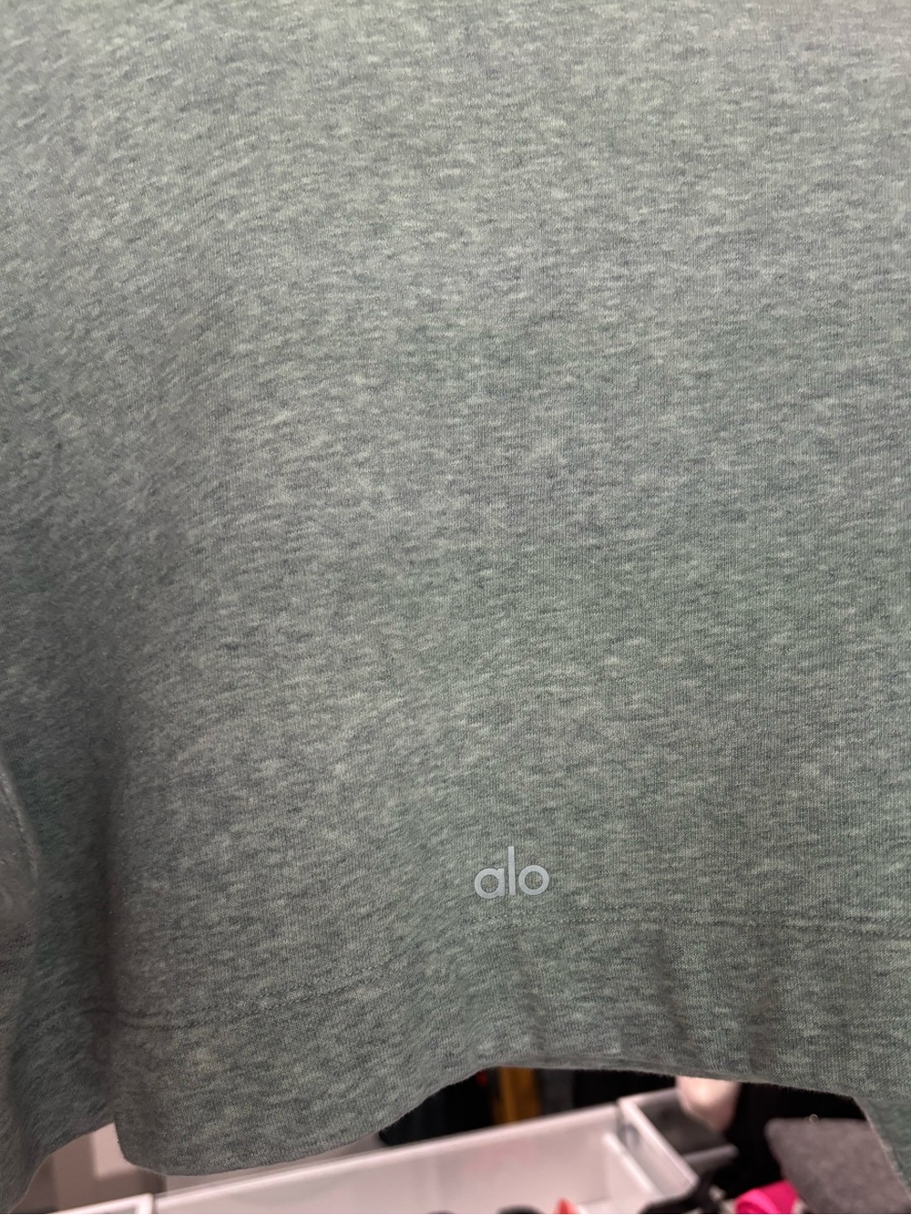 ALO Yoga Bae Hoodie Cropped Gray Hooded Sweatshirt - Picture 8 of 9